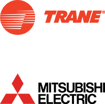 Trane and Mitsubishi logos